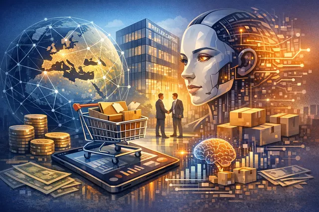 AI-powered marketplace intelligence dashboard visualizing automated e-commerce pricing and sales expansion across Europe