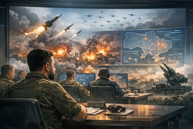 What defensive measures did President Zelensky order after Russia's massive combined strike of 74 missiles and 284 drones, and what do the a