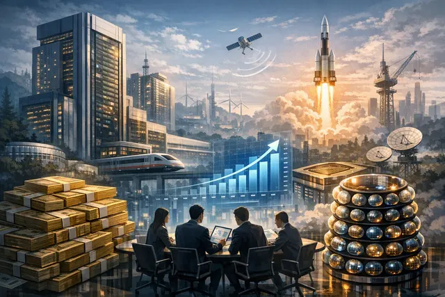 Abstract visualization of DeepSeek's corporate strategy: a network of data centers, chip nodes, and financial flows representing its 2026 pivot to a vertically integrated AI infras