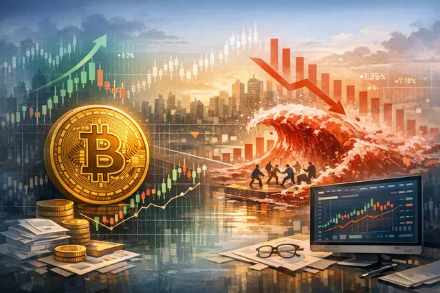 Bitcoin price chart with liquidation heatmap overlay showing $814 million short squeeze risk near $65,526 and $543 million long liquidation risk near $63,315