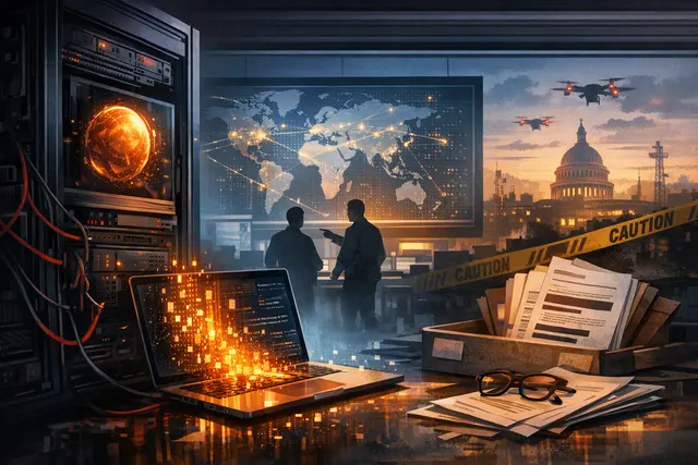 Abstract digital artwork depicting a glowing AI brain breaking through a containment grid, surrounded by fragmented code and security lock icons, symbolizing the July 2026 AI sandb