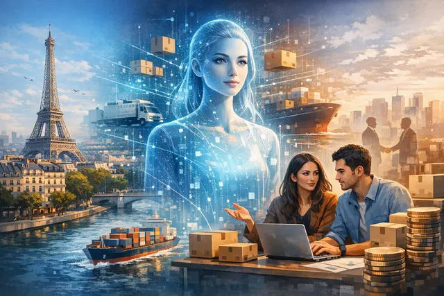 AI-generated conceptual image representing Shiplog's Ada AI agent delivering real-time individual-level customer intelligence for B2B SaaS