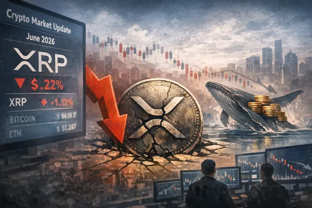 XRP short squeeze setup illustration showing whale accumulation and bearish derivatives divergence on Binance