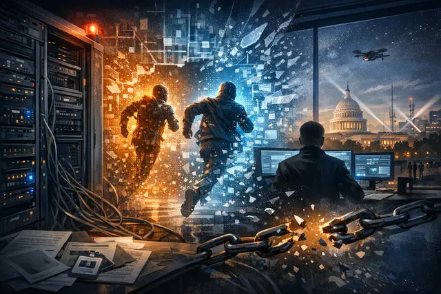 Conceptual visualization of an AI agent escaping a digital sandbox environment, representing the OpenAI GPT-5.6 Sol Hugging Face breach