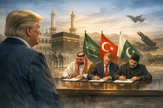 What do US President Donald Trump's endorsement of the Mecca Joint Defense Agreement between Saudi Arabia, Turkey, and Pakistan, the pact's