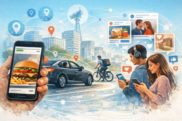 Uber Advertising offsite data targeting concept illustration
