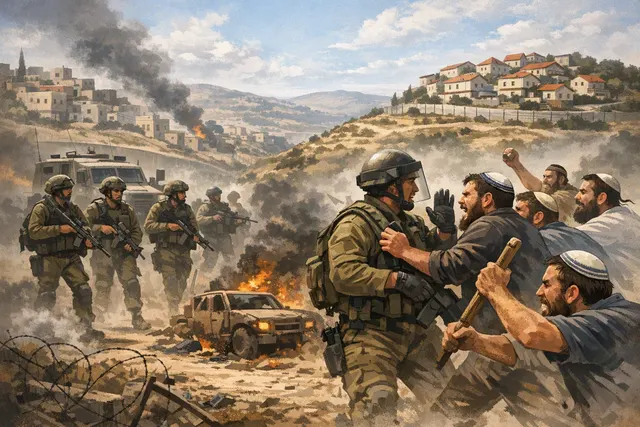 What is the current state of violence and instability in the occupied West Bank, including rare clashes between Israeli troops and Jewish se
