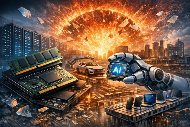 How is the AI driven global memory chip shortage—known as “RAMageddon”—affecting semiconductor prices, manufacturers, automakers, consumer e
