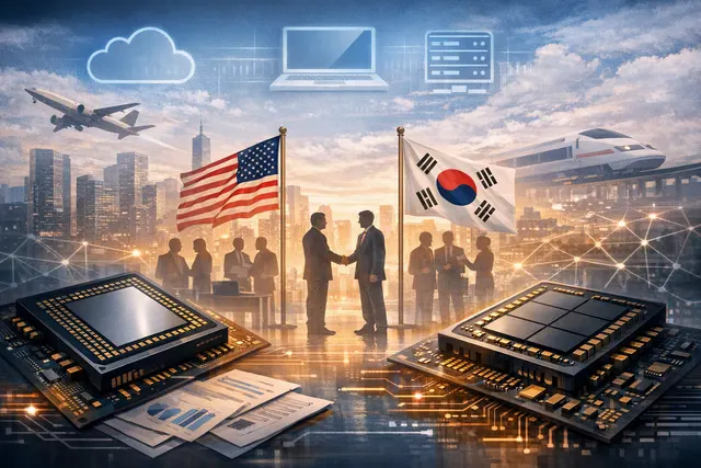 What major long-term memory chip supply agreements did Samsung and SK Hynix secure with U.S. tech companies during South Korean President Le