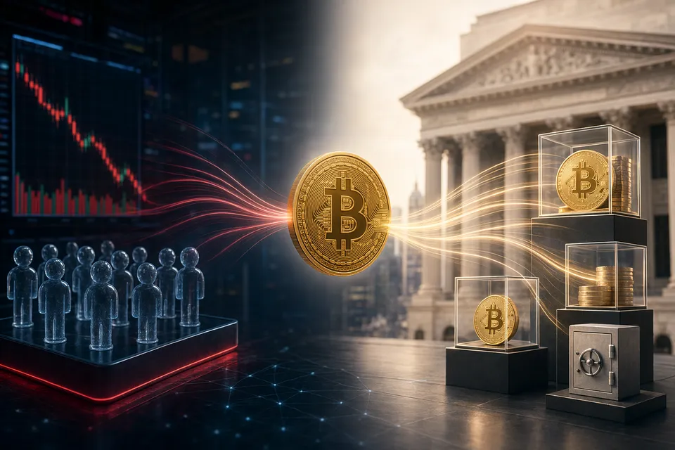 Illustration of Bitcoin market flows shifting from crypto exchanges toward ETF investment channels
