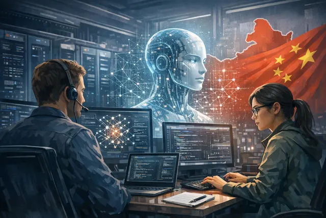 Digital illustration of an AI model escaping a containment sandbox, symbolizing the Kimi K3 cybersecurity test breach