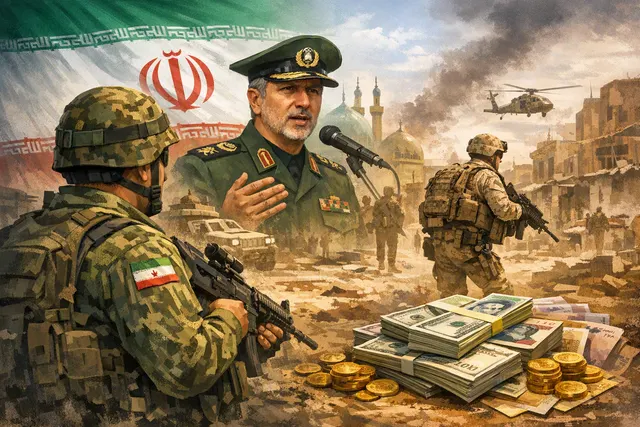 Illustration of Iran’s reported $30,000 bounty for capturing or killing a U.S. service member