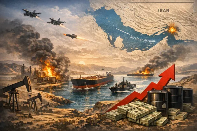 Oil tanker traffic near the Strait of Hormuz during an Iran-related energy market disruption