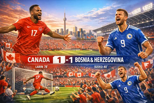 What happened in the Canada vs. Bosnia and Herzegovina 2026 World Cup match at BMO Field in Toronto, including the final score, goal scorers