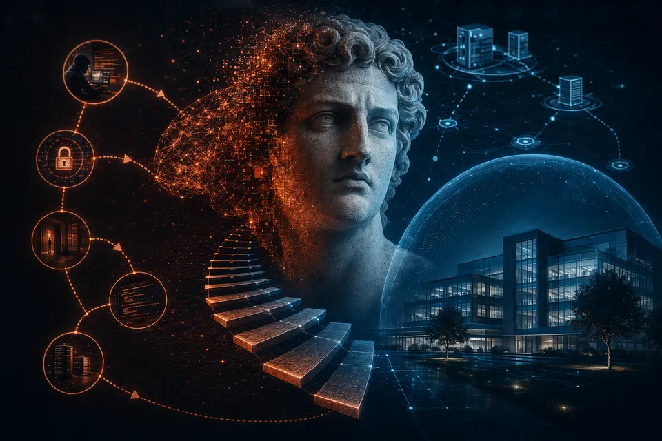 Abstract AI cybersecurity interface comparing Claude Mythos with cheaper AI models