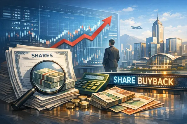 Editorial illustration of Tencent’s share buyback and AI investment trade-off