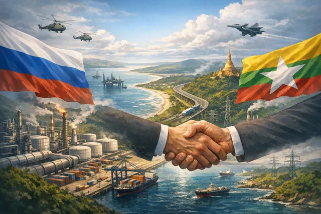Vladimir Putin and Min Aung Hlaing meeting in Moscow as Russia and Myanmar promote the Dawei port and energy project