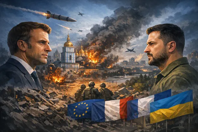 Smoke rising over Kyiv after a Russian missile and drone barrage, August 2026