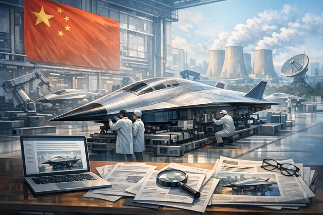 An illustrative concept showing a silicon wafer with circuit traces alongside a stylized flag of China, representing the country's domestic DUV lithography breakthrough.