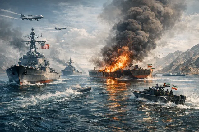 What is causing shipping through the Strait of Hormuz to nearly halt, how did the alleged Iranian attacks on three Abu Dhabi National Oil Co