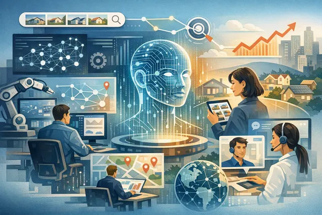 Abstract representation of artificial intelligence and data processing, illustrating Airbnb's use of AI across its platform.