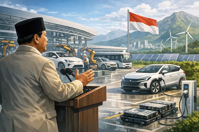 Indonesian President Prabowo Subianto at the launch of the National Electric Motorcycle (Molinas) programme on August 13, 2026.