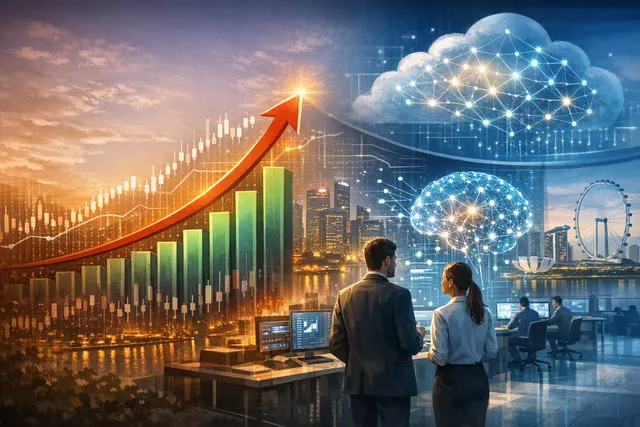 HSBC stock all-time high AI transformation Google Cloud partnership Singapore centre visual