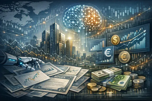 How are large technology companies' massive AI driven debt issuance and cross currency borrowing reshaping global bond markets, pushing U.S.