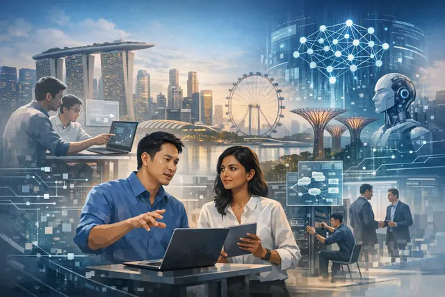 Forward-deployed engineer designing a safe AI system with teams in a Singapore bank, hospital, port and factory