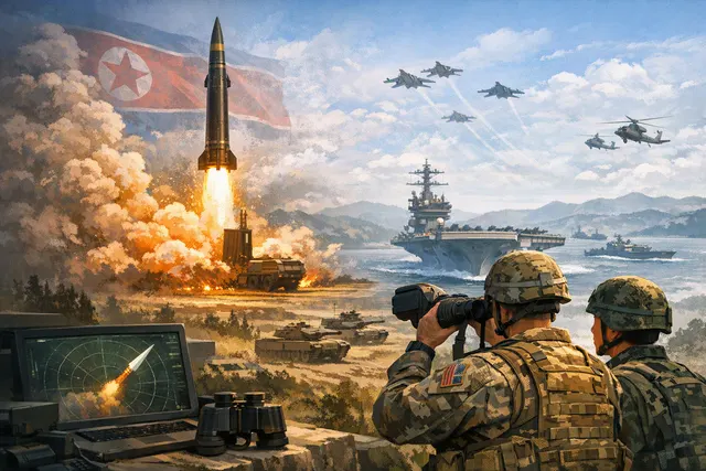 North Korean ballistic missile launch from coastal site