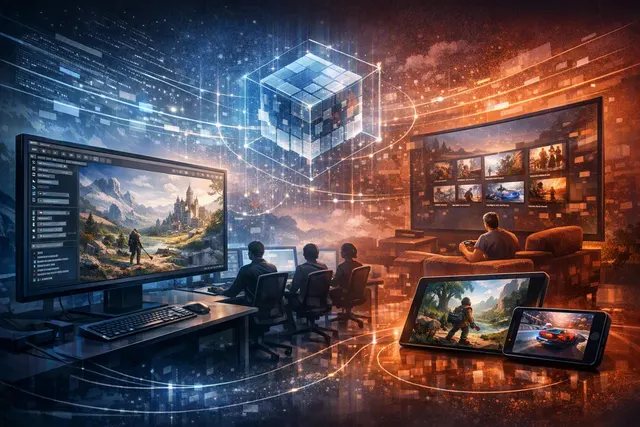 Unity and Netflix Games branding with cloud gaming and cross-platform visualization