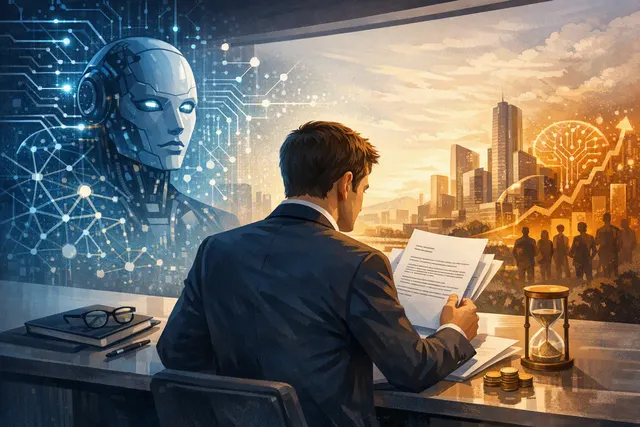 Abstract visualization of venture capital and artificial intelligence, representing investment strategy and market analysis