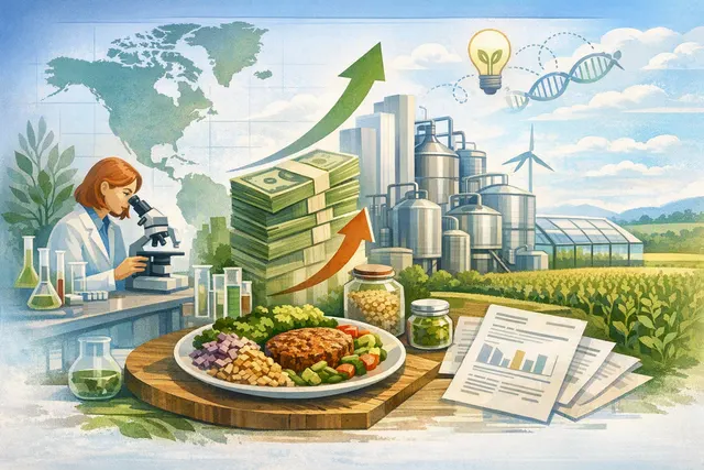 Mycelium-based protein ingredients produced by Millow using solid-state fermentation of Swedish oats, showing a clean-label, plant-based meat alternative.