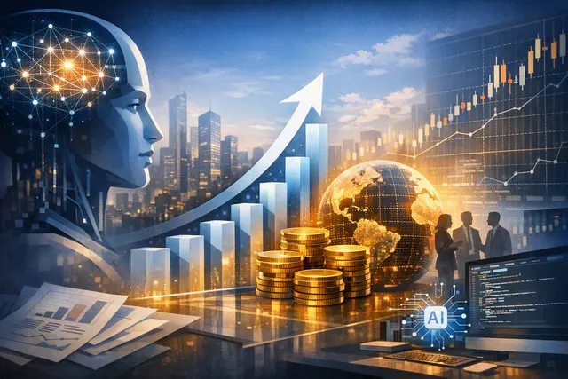 Editorial illustration representing Anthropic’s rapid revenue growth and potential IPO