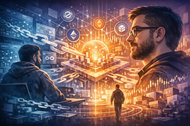Coinbase Base app multichain trading platform concept showing interconnected blockchain networks and trading interface
