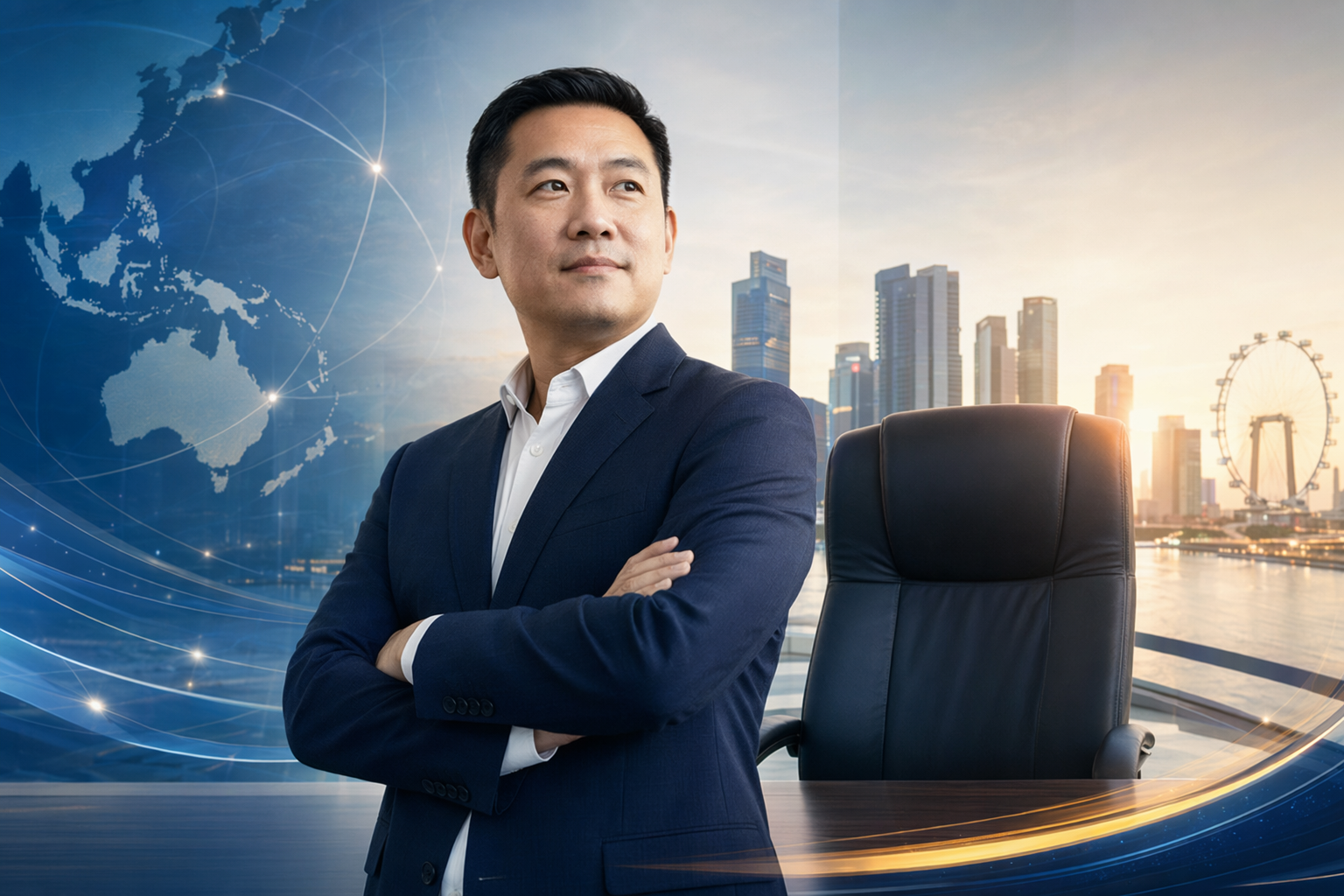 Editorial illustration about MoneyHero appointing CFO Danny Leung as interim CEO during a CEO search