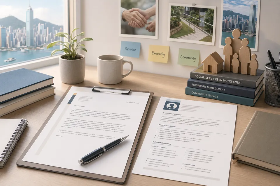 Administrative professional preparing a Project Assistant cover letter for a Hong Kong social-service organization